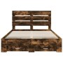 Estructura de cama con cajón Roble ahumado 140 x 190 cm en Conjuntos de muebles | Comprar online en Foro24