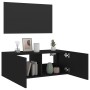 Mueble de TV de pared con luces LED negro 80x35x31 cm de , Muebles TV - Ref: Foro24-837283, Precio: 43,95 €, Descuento: %