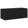 Wandmontierter TV-Schrank mit LED-Leuchten schwarz 80x35x31 cm von , TV-Möbel - Ref: Foro24-837283, Preis: 43,37 €, Rabatt: %