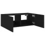 Wandmontierter TV-Schrank mit LED-Leuchten schwarz 80x35x31 cm von , TV-Möbel - Ref: Foro24-837283, Preis: 43,37 €, Rabatt: %