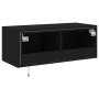 Mueble de TV de pared con luces LED negro 80x35x31 cm de , Muebles TV - Ref: Foro24-837283, Precio: 43,95 €, Descuento: %