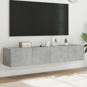 Muebles TV de pared luces LED 2 uds gris hormigón 80x35x31 cm de , Muebles TV - Ref: Foro24-837288, Precio: 110,75 €, Descuen...