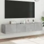 TV-Wandmöbel LED-Leuchten 2 Stück betongrau 80x35x31 cm von , TV-Möbel - Ref: Foro24-837288, Preis: 110,63 €, Rabatt: %