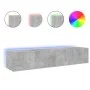 TV-Wandmöbel LED-Leuchten 2 Stück betongrau 80x35x31 cm von , TV-Möbel - Ref: Foro24-837288, Preis: 110,63 €, Rabatt: %