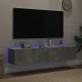 TV-Wandmöbel LED-Leuchten 2 Stück betongrau 80x35x31 cm von , TV-Möbel - Ref: Foro24-837288, Preis: 110,63 €, Rabatt: %