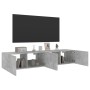 TV-Wandmöbel LED-Leuchten 2 Stück betongrau 80x35x31 cm von , TV-Möbel - Ref: Foro24-837288, Preis: 112,53 €, Rabatt: %
