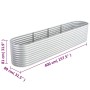 Blumenbeet aus silber verzinktem Stahl, 400 x 80 x 81 cm von vidaXL, Töpfe und Pflanzgefäße - Ref: Foro24-45511, Preis: 260,4...