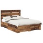 Estructura de cama con cajón Madera vieja 140 x 190 cm en Conjuntos de muebles | Comprar online en Foro24