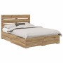Estructura de cama con cajón Roble artesanal 140 x 190 cm en Conjuntos de muebles | Comprar online en Foro24