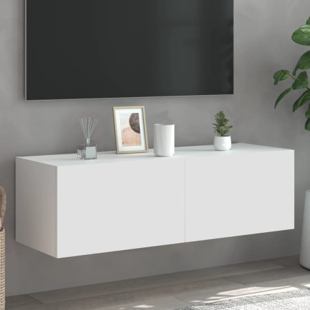 Mueble de TV de pared con luces LED blanco 100x35x31 cm de , Muebles TV - Ref: Foro24-837295, Precio: 95,15 €, Descuento: %