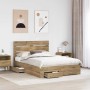 Estructura de cama con cajón Roble artesanal 140 x 190 cm en Conjuntos de muebles | Comprar online en Foro24