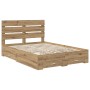 Estructura de cama con cajón Roble artesanal 140 x 190 cm en Conjuntos de muebles | Comprar online en Foro24
