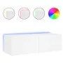 Wandmontierter TV-Schrank mit LED-Leuchten weiß 100x35x31 cm von , TV-Möbel - Ref: Foro24-837295, Preis: 83,41 €, Rabatt: %