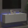 Mueble de TV de pared con luces LED blanco 100x35x31 cm de , Muebles TV - Ref: Foro24-837295, Precio: 86,70 €, Descuento: %
