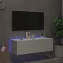 Mueble de TV de pared con luces LED blanco 100x35x31 cm de , Muebles TV - Ref: Foro24-837295, Precio: 86,70 €, Descuento: %