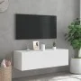 Wandmontierter TV-Schrank mit LED-Leuchten weiß 100x35x31 cm von , TV-Möbel - Ref: Foro24-837295, Preis: 83,41 €, Rabatt: %