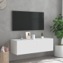 Wandmontierter TV-Schrank mit LED-Leuchten weiß 100x35x31 cm von , TV-Möbel - Ref: Foro24-837295, Preis: 90,62 €, Rabatt: %