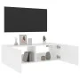 Wandmontierter TV-Schrank mit LED-Leuchten weiß 100x35x31 cm von , TV-Möbel - Ref: Foro24-837295, Preis: 83,41 €, Rabatt: %