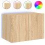 Mueble de TV de pared con luces LED roble Sonoma 60x35x41 cm de , Muebles TV - Ref: Foro24-837306, Precio: 51,03 €, Descuento: %