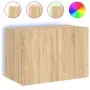 Wandmontierter TV-Schrank mit LED-Leuchten Sonoma-Eiche 60x35x41 cm von , TV-Möbel - Ref: Foro24-837306, Preis: 50,47 €, Raba...