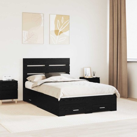 Estructura de cama con cajón Roble Negro 135 x 190 cm en Conjuntos de muebles | Comprar online en Foro24