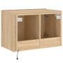 Wandmontierter TV-Schrank mit LED-Leuchten Sonoma-Eiche 60x35x41 cm von , TV-Möbel - Ref: Foro24-837306, Preis: 51,09 €, Raba...