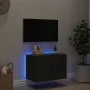 Wandmontierter TV-Schrank mit LED-Leuchten, schwarz, 60 x 35 x 41 cm von , TV-Möbel - Ref: Foro24-837304, Preis: 51,65 €, Rab...