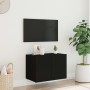 Wandmontierter TV-Schrank mit LED-Leuchten, schwarz, 60 x 35 x 41 cm von , TV-Möbel - Ref: Foro24-837304, Preis: 52,30 €, Rab...