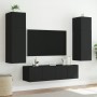 Wandmontierter TV-Schrank mit LED-Leuchten, schwarz, 60 x 35 x 41 cm von , TV-Möbel - Ref: Foro24-837304, Preis: 52,30 €, Rab...