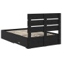 Estructura de cama con cajón Roble Negro 135 x 190 cm en Conjuntos de muebles | Comprar online en Foro24