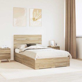Estructura de cama con cajón Roble Sonoma 135 x 190 cm en Conjuntos de muebles | Comprar online en Foro24