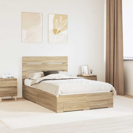 Estructura de cama con cajón Roble Sonoma 135 x 190 cm en Conjuntos de muebles | Comprar online en Foro24