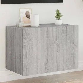 Wall-mounted TV cabinet with LED lights Sonoma gray 60x35x41 cm by , TV Furniture - Ref: Foro24-837312, Price: 51,20 €, Disco...