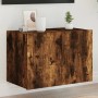 Mueble de TV de pared con luces LED roble ahumado 60x35x41 cm de , Muebles TV - Ref: Foro24-837310, Precio: 50,19 €, Descuent...