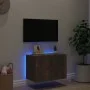Mueble de TV de pared con luces LED roble ahumado 60x35x41 cm de , Muebles TV - Ref: Foro24-837310, Precio: 49,63 €, Descuent...