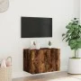 Mueble de TV de pared con luces LED roble ahumado 60x35x41 cm de , Muebles TV - Ref: Foro24-837310, Precio: 49,63 €, Descuent...