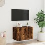 Wandmontierter TV-Schrank mit LED-Leuchten, geräucherte Eiche, 60 x 35 x 41 cm von , TV-Möbel - Ref: Foro24-837310, Preis: 50...