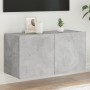 Mueble de TV de pared con luces LED gris hormigón 80x35x41 cm de , Muebles TV - Ref: Foro24-837319, Precio: 57,61 €, Descuent...