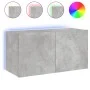 Wandmontierter TV-Schrank mit LED-Leuchten betongrau 80x35x41 cm von , TV-Möbel - Ref: Foro24-837319, Preis: 57,26 €, Rabatt: %
