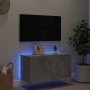 Wandmontierter TV-Schrank mit LED-Leuchten betongrau 80x35x41 cm von , TV-Möbel - Ref: Foro24-837319, Preis: 57,61 €, Rabatt: %