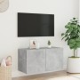 Wandmontierter TV-Schrank mit LED-Leuchten betongrau 80x35x41 cm von , TV-Möbel - Ref: Foro24-837319, Preis: 57,61 €, Rabatt: %