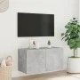 Wandmontierter TV-Schrank mit LED-Leuchten betongrau 80x35x41 cm von , TV-Möbel - Ref: Foro24-837319, Preis: 57,26 €, Rabatt: %