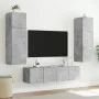 Wandmontierter TV-Schrank mit LED-Leuchten betongrau 80x35x41 cm von , TV-Möbel - Ref: Foro24-837319, Preis: 57,26 €, Rabatt: %