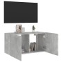 Wandmontierter TV-Schrank mit LED-Leuchten betongrau 80x35x41 cm von , TV-Möbel - Ref: Foro24-837319, Preis: 57,61 €, Rabatt: %