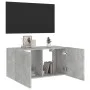 Wandmontierter TV-Schrank mit LED-Leuchten betongrau 80x35x41 cm von , TV-Möbel - Ref: Foro24-837319, Preis: 57,26 €, Rabatt: %