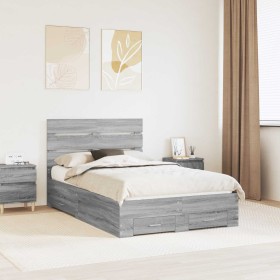 Estructura de cama con cajón Gris Sonoma 135 x 190 cm en Conjuntos de muebles | Comprar online en Foro24