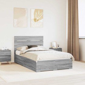 Estructura de cama con cajón Gris Sonoma 135 x 190 cm en Conjuntos de muebles | Comprar online en Foro24