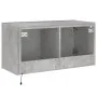 Wandmontierter TV-Schrank mit LED-Leuchten betongrau 80x35x41 cm von , TV-Möbel - Ref: Foro24-837319, Preis: 57,26 €, Rabatt: %