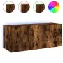 Wall-mounted TV cabinet with LED lights smoked oak 100x35x41 cm by , TV Furniture - Ref: Foro24-837327, Price: 66,70 €, Disco...