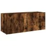 Wall-mounted TV cabinet with LED lights smoked oak 100x35x41 cm by , TV Furniture - Ref: Foro24-837327, Price: 66,70 €, Disco...